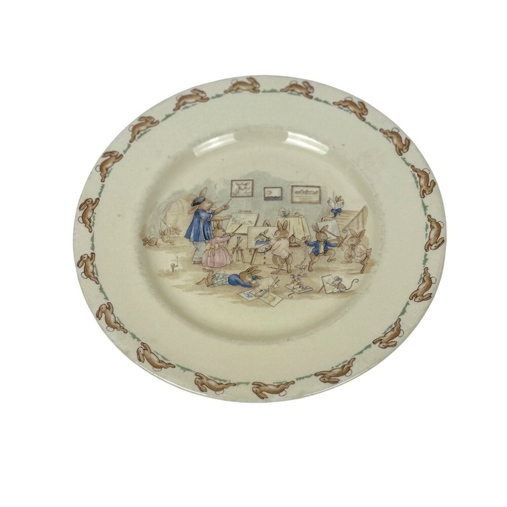 Royal Doulton Bunnykins "Painting Class" Vintage Dinner Plate